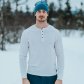 Pánské merino triko s knoflíčky Bergans Lysebu