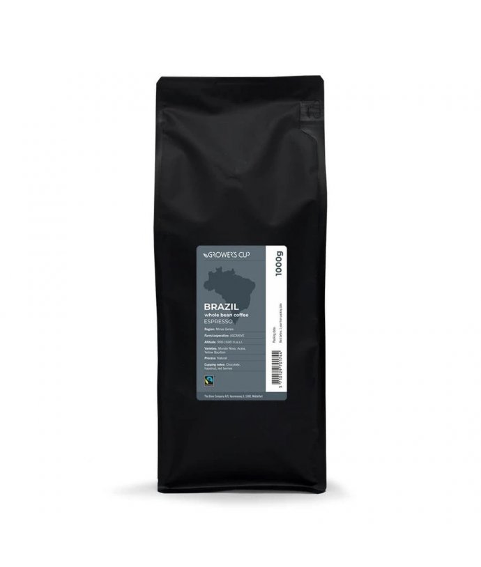 Celá zrna - Brazílie, ASCARIVE 1000g, Espresso, Fairtrade.