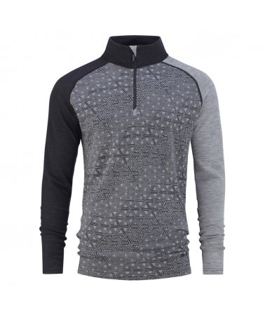 Pánské Merino triko BULA Geo Halfzip