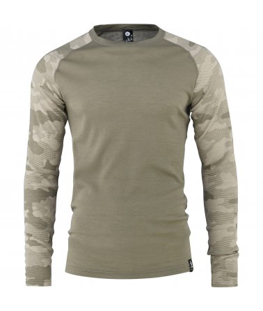 Pánské Merino triko s dlouhým rukávem BULA CAMO