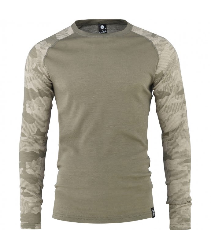 Pánské Merino triko s dlouhým rukávem BULA CAMO